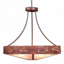 Avalanche Ranch Lighting A42662AL-HR-02 - Ridgemont Chandelier Extra Large - Shade Bottom - Fish Cutout - Almond Mica Shade