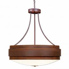 Avalanche Ranch Lighting A42701FC-02 - Northridge Chandelier Large - Rustic Plain - Frosted Glass Bowl - Rust Patina Finish