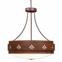 Avalanche Ranch Lighting A42702FC-02 - Northridge Chandelier Large - Deception Pass - Frosted Glass Bowl - Rust Patina Finish