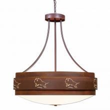 Avalanche Ranch Lighting A42739FC-02 - Northridge Chandelier Large - Bison - Frosted Glass Bowl - Rust Patina Finish