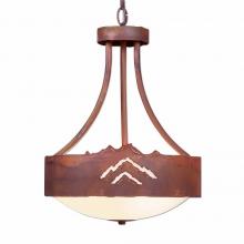 Avalanche Ranch Lighting A44441-02 - Ridgemont Foyer Chandelier Medium - Mountain - Frosted Glass Bowl - Rust Patina Finish