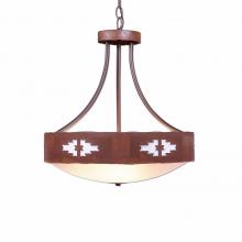 Avalanche Ranch Lighting A44684FC-HR-02 - Ridgemont Foyer Chandelier Large Short - Bowl Bottom - Pueblo - Frosted Glass Bowl