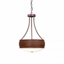Avalanche Ranch Lighting A44901FC-02 - Northridge Foyer Chandelier Large - Rustic Plain - Frosted Glass Bowl - Rust Patina Finish