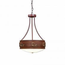 Avalanche Ranch Lighting A44939FC-02 - Northridge Foyer Chandelier Large - Bison - Frosted Glass Bowl - Rust Patina Finish