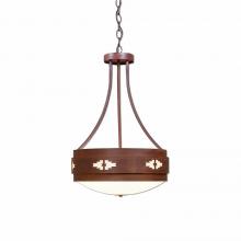 Avalanche Ranch Lighting A44984FC-02 - Northridge Foyer Chandelier Large - Pueblo - Frosted Glass Bowl - Rust Patina Finish