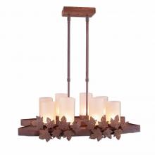 Avalanche Ranch Lighting A46105TS-02 - Wisley Kitchen Island Light - Maple Leaf - Tea Stain Glass Bowl - Rust Patina Finish