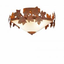 Avalanche Ranch Lighting A47405FC-02 - Wisley Close-to-Ceiling - Maple Leaf - Frosted Glass Bowl - Rust Patina Finish