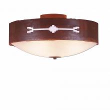 Avalanche Ranch Lighting A47785FC-02 - Ridgemont Close-to-Ceiling Large - Del Rio - Frosted Glass Bowl - Rust Patina Finish