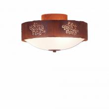 Avalanche Ranch Lighting A47848FC-02 - Ridgemont Close-to-Ceiling Medium - Cedar Cutout - Frosted Glass Bowl - Rust Patina Finish