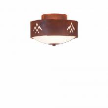 Avalanche Ranch Lighting A47902FC-02 - Ridgemont Close-to-Ceiling Small - Deception Pass - Frosted Glass Bowl - Rust Patina Finish