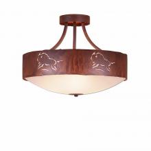 Avalanche Ranch Lighting A49139FC-HR-02 - Ridgemont Semi Flush Large Short - Bowl Bottom - Bison - Frosted Glass Bowl - Rust Patina Finish