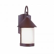 Avalanche Ranch Lighting A51401FC-27 - Vista Lantern Sconce - Rustic Plain - Frosted Glass Bowl - Rustic Brown Finish