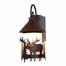 Avalanche Ranch Lighting A51428FC-27 - Vista Lantern Sconce - Moose - Frosted Glass Bowl - Rustic Brown Finish