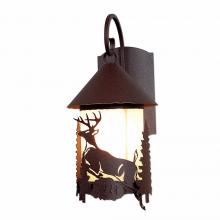 Avalanche Ranch Lighting A51431FC-27 - Vista Lantern Sconce - Deer - Frosted Glass Bowl - Rustic Brown Finish