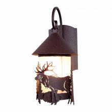 Avalanche Ranch Lighting A51434FC-27 - Vista Lantern Sconce - Elk - Frosted Glass Bowl - Rustic Brown Finish