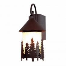 Avalanche Ranch Lighting A51442FC-27 - Vista Lantern Sconce - Pine Tree - Frosted Glass Bowl - Rustic Brown Finish