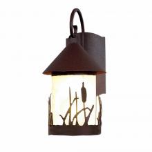 Avalanche Ranch Lighting A51465FC-27 - Vista Lantern Sconce - Cattails - Frosted Glass Bowl - Rustic Brown Finish