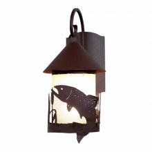 Avalanche Ranch Lighting A51481FC-27 - Vista Lantern Sconce - Trout - Frosted Glass Bowl - Rustic Brown Finish