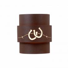 Avalanche Ranch Lighting A56186-27 - Northridge Sconce Small - Barb Wire and Horseshoe Cutout - Rustic Brown Finish