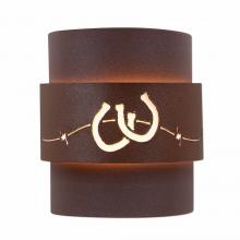 Avalanche Ranch Lighting A56286-27 - Northridge Sconce Large - Barb Wire and Horseshoe Cutout - Rustic Brown Finish