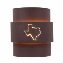 Avalanche Ranch Lighting A56287-27 - Northridge Sconce Large - Texas State Outline Cutout - Rustic Brown Finish