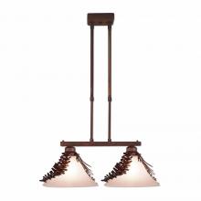 Avalanche Ranch Lighting H43740CT-02 - Cedarwood Kitchen Island Light Double - Spruce Cone - Two-Toned Amber Cream Cone Glass