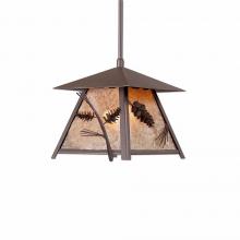 Avalanche Ranch Lighting M23520AL-ST-27 - Smoky Mountain Pendant Extra Small- Pine Cone - Almond Mica Shade - Rustic Brown Finish
