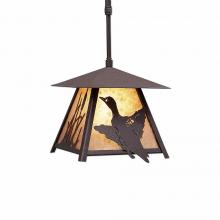 Avalanche Ranch Lighting M23564AL-ST-27 - Smoky Mountain Pendant Small - Loon - Almond Mica Shade - Rustic Brown Finish - Adjustable Stem