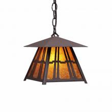 Avalanche Ranch Lighting M23572AM-CH-27 - Smoky Mountain Pendant Extra Small- Eastlake - Amber Mica Shade - Rustic Brown Finish - Chain