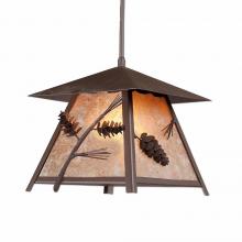 Avalanche Ranch Lighting M23620AL-ST-27 - Smoky Mountain Pendant Large - Pine Cone - Almond Mica Shade - Rustic Brown Finish - Adjustable Stem