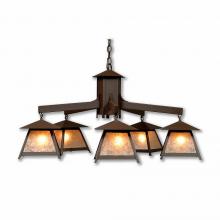 Avalanche Ranch Lighting M41579AL-27 - Smoky Mountain 5 Light Chandelier - Northrim - Almond Mica Shade - Rustic Brown Finish