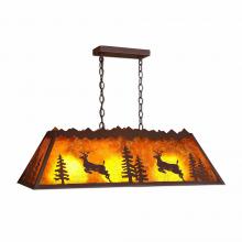 Avalanche Ranch Lighting M45421AM-27 - Rocky Mountain Billiard Light Small - Valley Deer - Amber Mica Shade - Rustic Brown Finish
