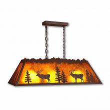 Avalanche Ranch Lighting M45423AM-27 - Rocky Mountain Billiard Light Small - Valley Elk - Amber Mica Shade - Rustic Brown Finish