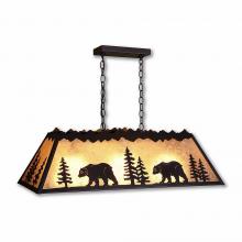 Avalanche Ranch Lighting M45425AL-97 - Rocky Mountain Billiard Light Small - Mountain Bear - Almond Mica Shade - Black Iron Finish