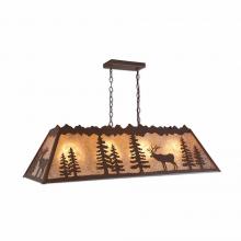 Avalanche Ranch Lighting M45523AL-27 - Rocky Mountain Billiard Light Large - Valley Elk - Almond Mica Shade - Rustic Brown Finish
