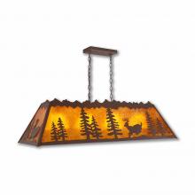 Avalanche Ranch Lighting M45530AM-27 - Rocky Mountain Billiard Light Large - Mountain Deer - Amber Mica Shade - Rustic Brown Finish