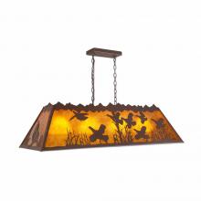 Avalanche Ranch Lighting M45554AM-27 - Rocky Mountain Billiard Light Large - Western Quail - Amber Mica Shade - Rustic Brown Finish