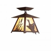 Avalanche Ranch Lighting M47564AL-27 - Smoky Mountain Close-to-Ceiling Small - Loon - Almond Mica Shade - Rustic Brown Finish