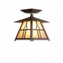 Avalanche Ranch Lighting M47573AL-27 - Smoky Mountain Close-to-Ceiling Small - Westhill - Almond Mica Shade - Rustic Brown Finish