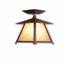 Avalanche Ranch Lighting M47579AL-27 - Smoky Mountain Close-to-Ceiling Small - Northrim - Almond Mica Shade - Rustic Brown Finish