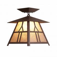 Avalanche Ranch Lighting M47673AL-27 - Smoky Mountain Close-to-Ceiling Large - Westhill - Almond Mica Shade - Rustic Brown Finish