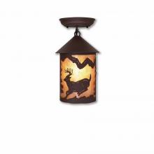 Avalanche Ranch Lighting M48430AL-27 - Cascade Close-to-Ceiling Small - Mountain Deer - Almond Mica Shade - Rustic Brown Finish