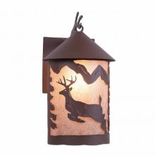 Avalanche Ranch Lighting M51621AL-27 - Cascade Lantern Sconce Mica Large - Valley Deer - Almond Mica Shade - Rustic Brown Finish