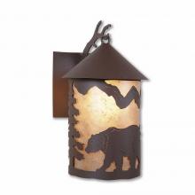 Avalanche Ranch Lighting M51625AL-27 - Cascade Lantern Sconce Mica Large - Mountain Bear - Almond Mica Shade - Rustic Brown Finish