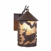 Avalanche Ranch Lighting M51630AL-27 - Cascade Lantern Sconce Mica Large - Mountain Deer - Almond Mica Shade - Rustic Brown Finish