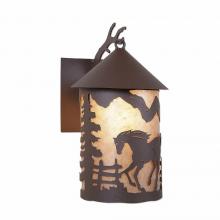 Avalanche Ranch Lighting M51635AL-27 - Cascade Lantern Sconce Mica Large - Mountain Horse - Almond Mica Shade - Rustic Brown Finish