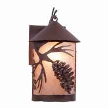 Avalanche Ranch Lighting M51640AL-27 - Cascade Lantern Sconce Mica Large - Spruce Cone - Almond Mica Shade - Rustic Brown Finish