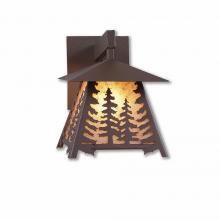 Avalanche Ranch Lighting M53514AL-27 - Smoky Mountain Sconce Extra Small - Spruce Tree - Almond Mica Shade - Rustic Brown Finish