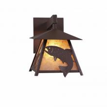 Avalanche Ranch Lighting M53581AL-27 - Smoky Mountain Sconce Small - Trout - Almond Mica Shade - Rustic Brown Finish