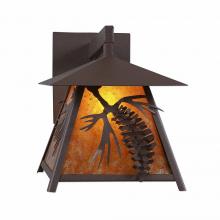 Avalanche Ranch Lighting M53640AM-27 - Smoky Mountain Sconce Large - Spruce Cone - Amber Mica Shade - Rustic Brown Finish